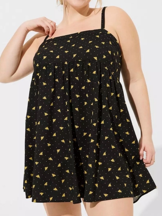 torrid Dresses & Skirts - Torrid Mini Challis Sleeveless Sundress in Busy Bee Deep Black Pattern